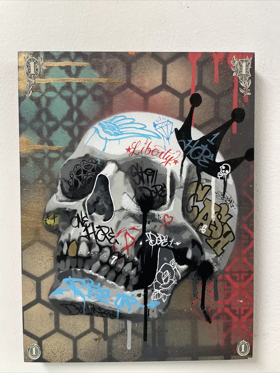 Graffiti Skull Original Painting Graffiti Art Street Art Tattoo Art Dead  Letters | eBay