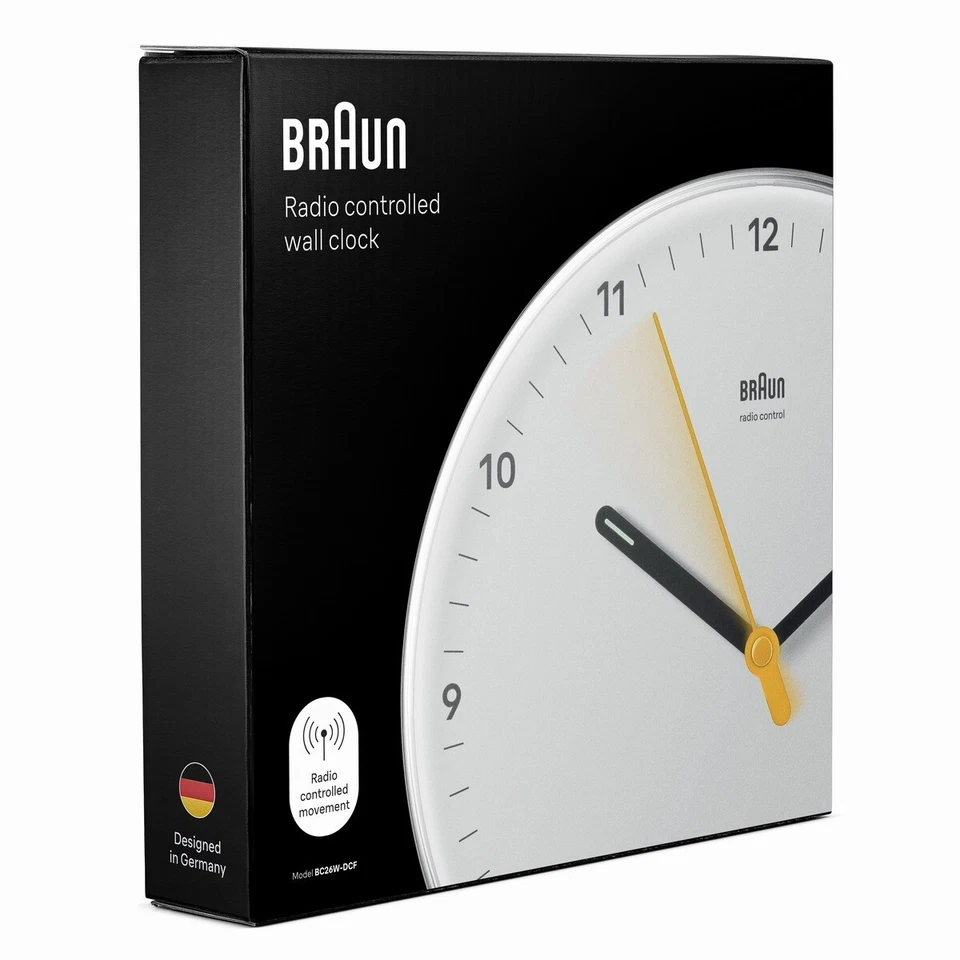 Braun BC26W DCF Funkwanduhr, Weiß, Analoge Anzeige, Leuchtzeiger, 67685 - Bild 2 von 4
