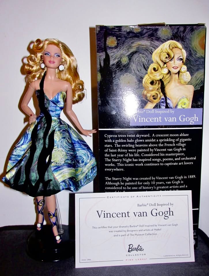Vincent Van Gogh Barbie Mattel Barbie Museum Collection Van Gogh