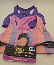 Athletic Works Girls Racerback Sports Bra 2 Pack Size XS 28 Polyester Spandex