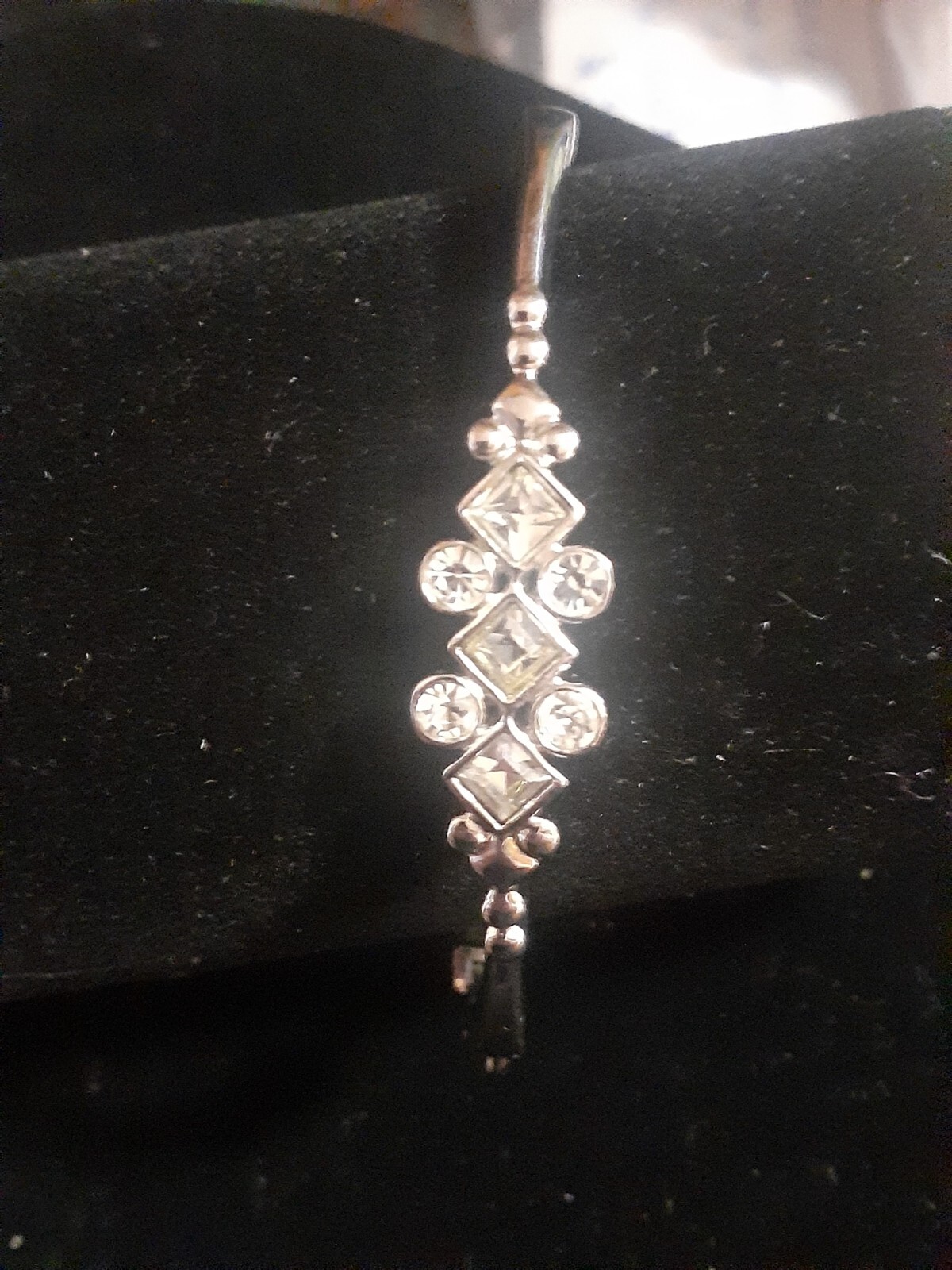 channel set multi rhinestone Silvertone hinged ba… - image 11