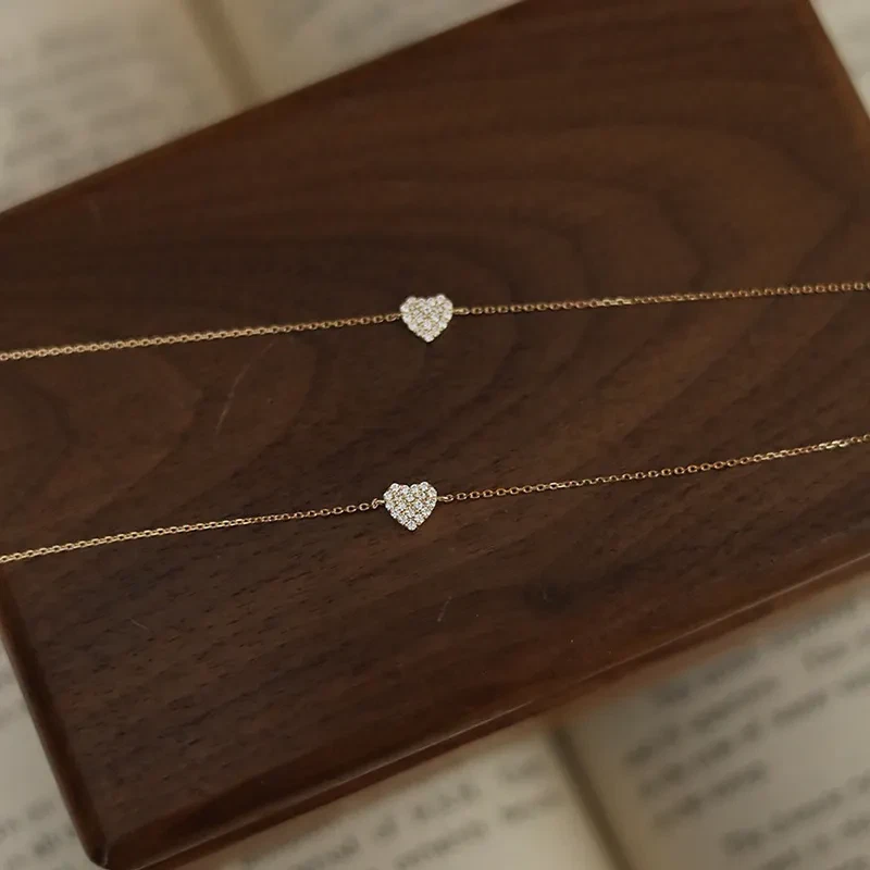 Zartes Herzarmband vergoldet – 16 + 3,5 cm, mit Zirkonia - Bild 4 von 4