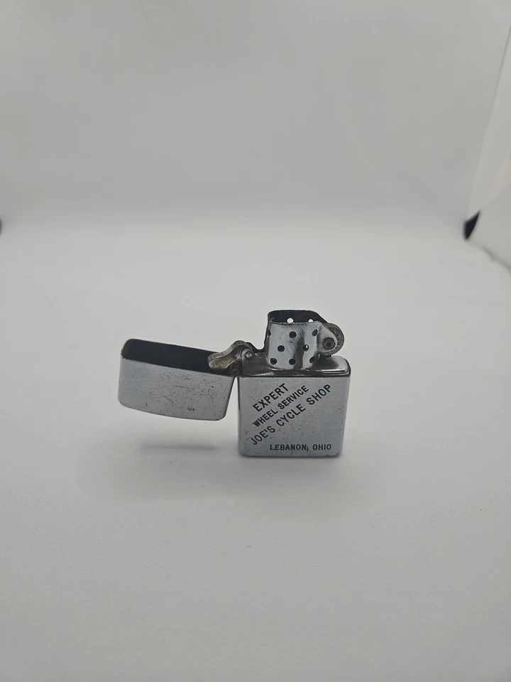 VINTAGE JOE'S CYCLE SHOP ADVERTISING FLIP TOP LIGHTER BY SHAW BARTON JAPAN #FF3 - Image 4 of 4