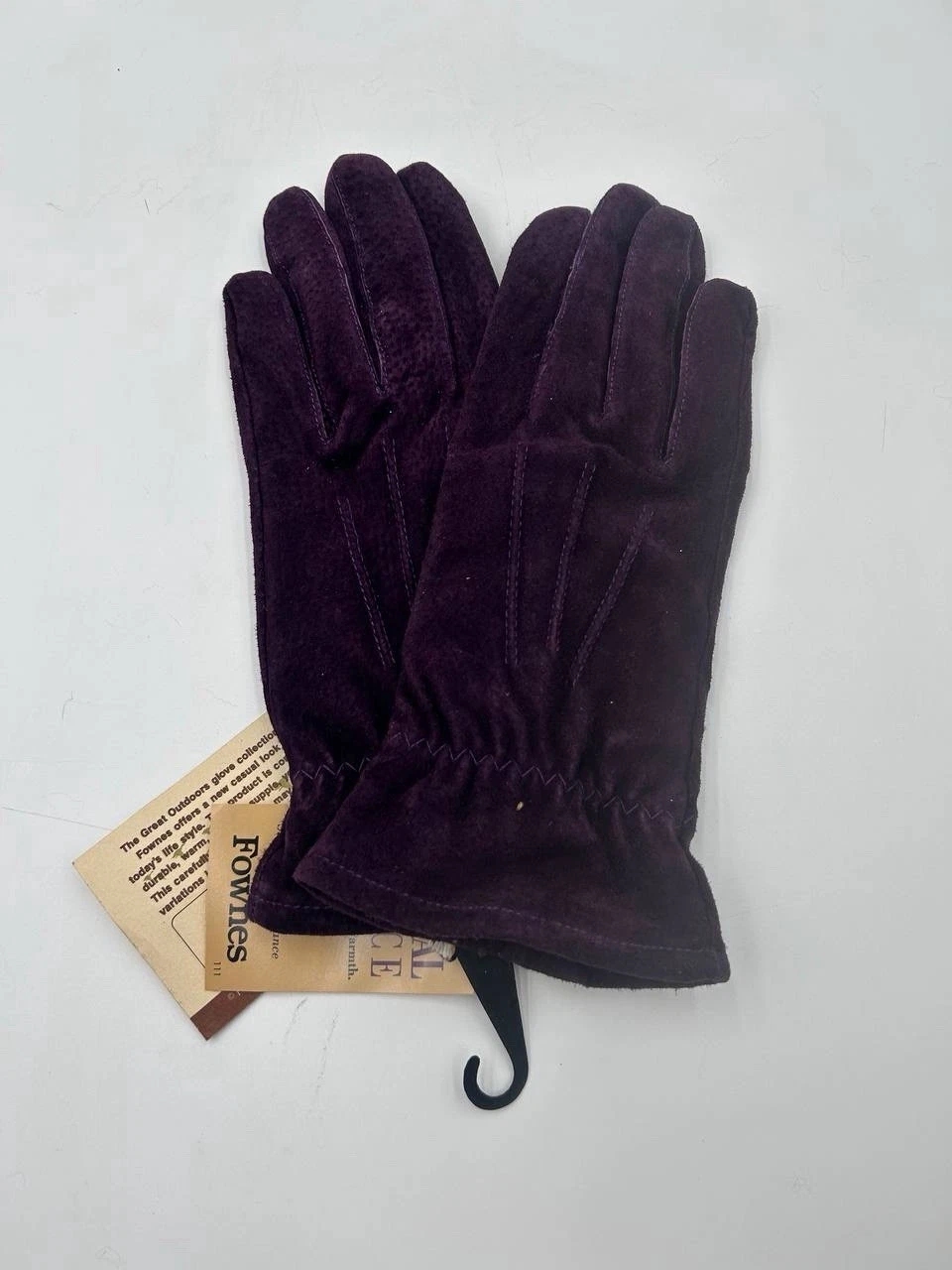 Fownes Mens Burgundy Suede Leather Gloves XL Great Outdoors NWT
