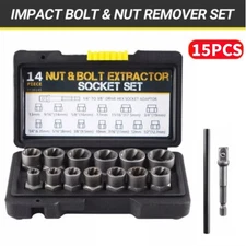 15 Pcs Nut & Bolt Extractor Kit, of Bolt Removal Tool Set, Extractor Socket Tool