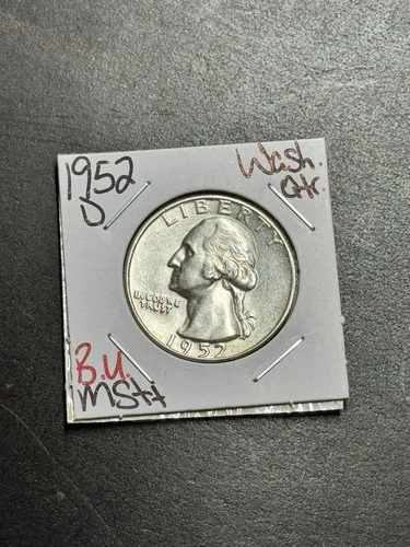 1952 D Washington Silver Quarter Gem BU Uncirculated MS++ 25c Coin (Raw18852)