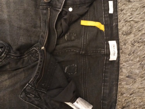 Mens Jeans Only & Sons Jeans Denim 32" Waist Black - Faded Style - Picture 6 of 11