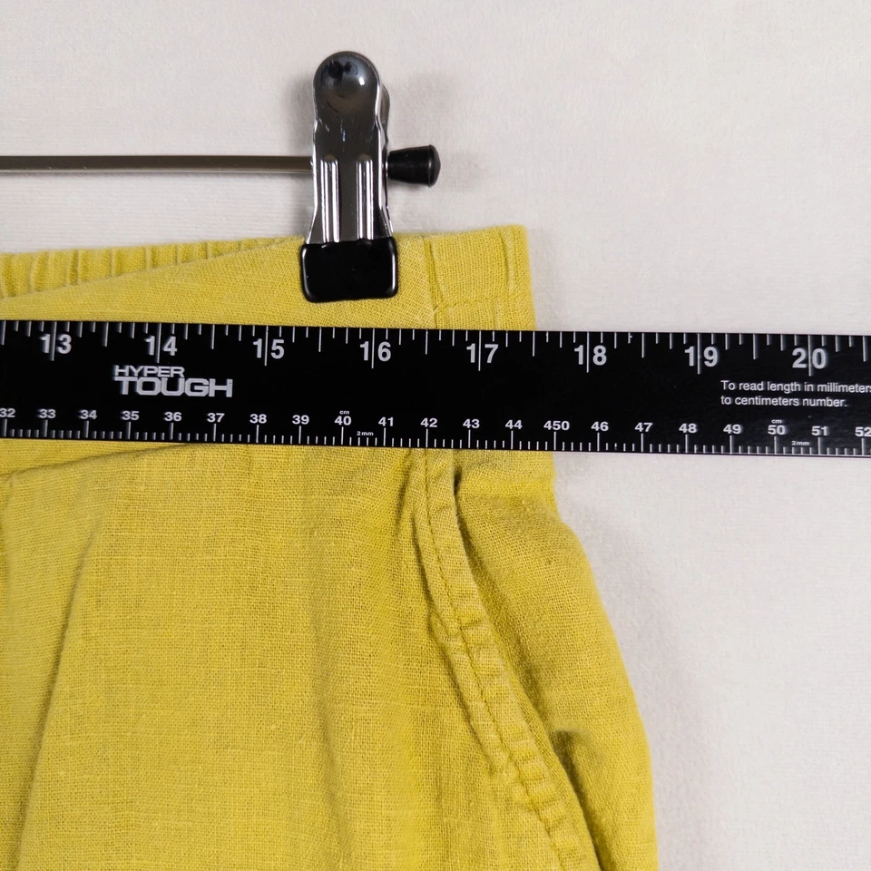 Pantalones Jessica Simpson para mujer grandes amarillos verdes pierna ancha tobillo carga mezcla de lino Foto 4 de 4