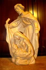 16" hand carved wood block nativity scene set holy family Jesus figurine statue