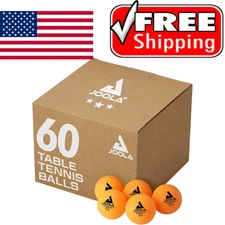 3 Star Table Tennis Balls 60 Pack 40 mm Regulation Bulk Ping Pong Plastic..