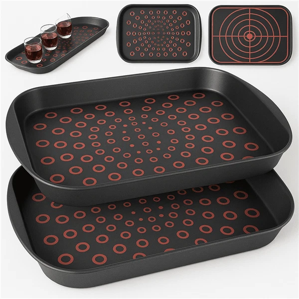 Serviertablett Set Frühstückstablett Gastro Rutschfest Kunststoff Tablett Griff - Bild 2 von 4