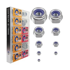 EEEEE Lock Nuts Assortment 524 pcs Stainless Steel 304 Metric locknut Nylon I...