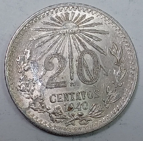 1940 Mexico 20 Centavos Silver — photo from another recent sale