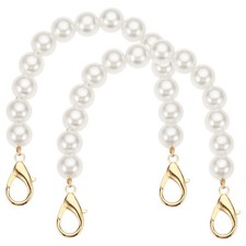2 Pack 8" Imitation Pearl Purse Strap with Lobster Clasp Golden 
