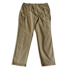 Lands' End Women Cargo Chino Pants Khaki Sz 18 Stretch