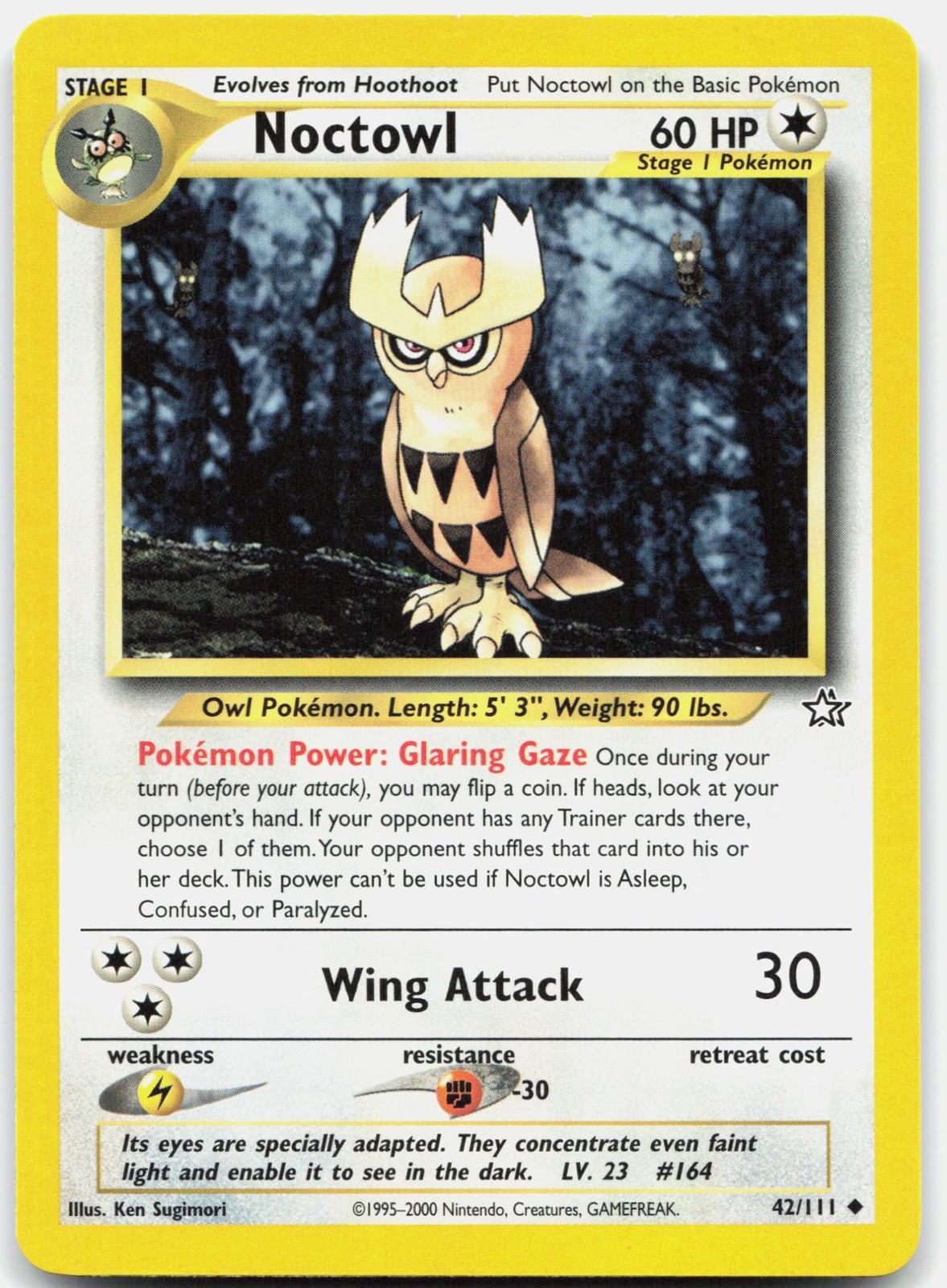 Noctowl 042/111 Neo Genesis Unlimited Pokemon Near Mint NM