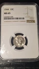 1944 Mercury Dime 10c NGC MS 65