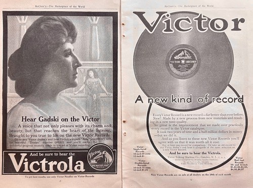 1910 Original (2-Page) Victor Records - Victrola Classic Ad #N1332