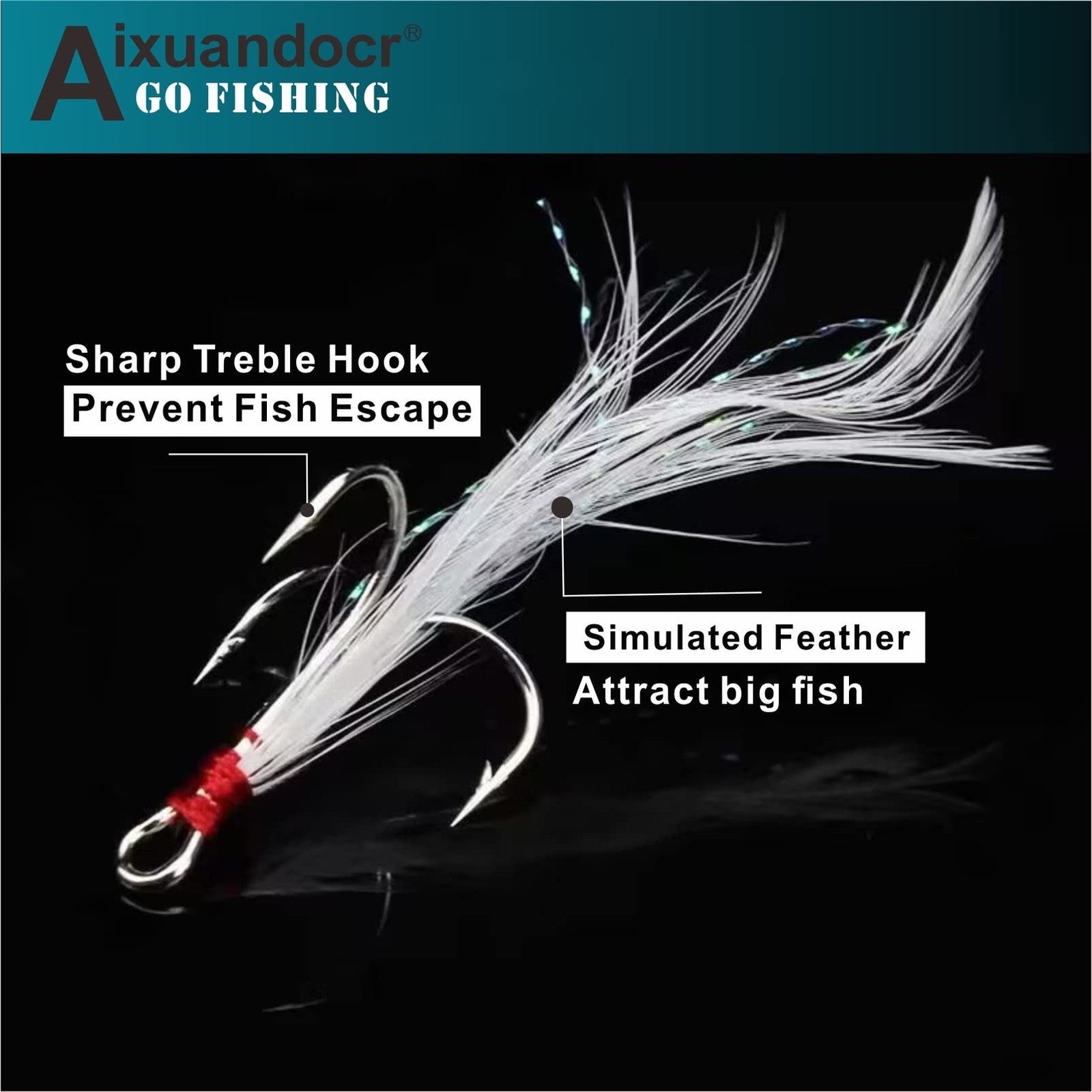 Bass Fishing Lure Fishing Spoons Topwater Lures with Trebles Hooks Trout Lure... - Image 3