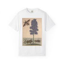 Botanical Insect Frog Diving Beetle Illustration T-shirt Vintage Floral Print
