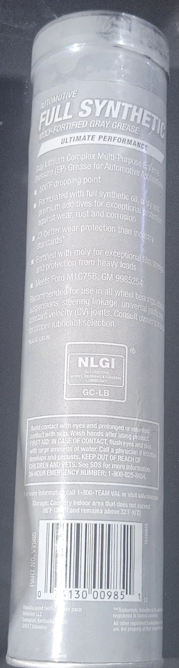 Grasa gris fortificada Molly totalmente sintética Valvoline Automotive Foto 2 de 2