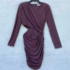 ASTR The Label Women’s Cut Out Ruffled Dress Long Sleeve Stretch Fit Size L