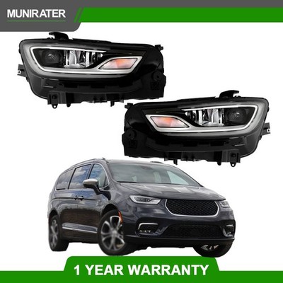Headlights Fit For Chrysler Pacifica 2021-2023 Headlamps Driver + Passenger Pair