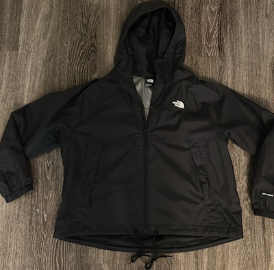 The North Face Women s Black Hooded Raincoat, Size XL