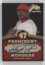 2007 Black Prominent Numbers Spectrum Gold 9/10 Howie Kendrick #PN-HK Auto 0af