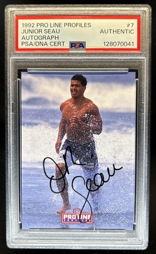 1992 Pro Line Profiles Junior Seau Auto Autograph National Convention PSA AUTH