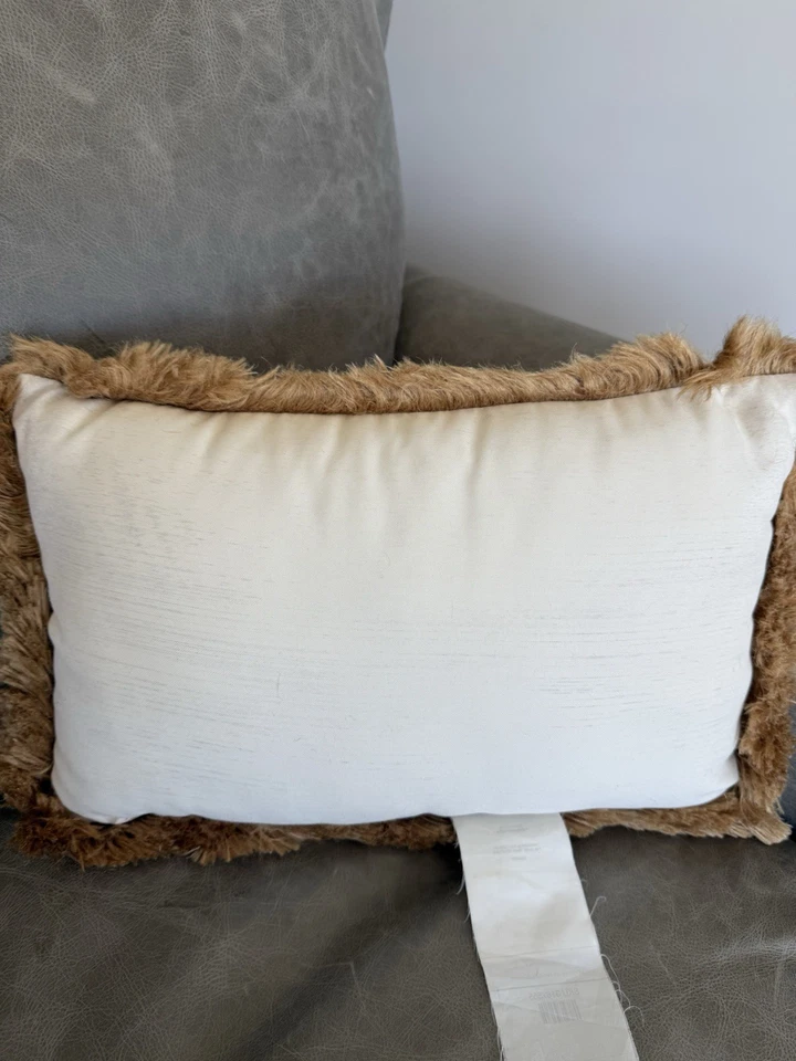 Pier 1 Throw Pillow 24”x12.5” Cocktail Glasses Beach Fringe - Image 4 of 4