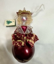 Vtg Soffieria De Carlini Blown Glass Made In Italy Fancy Lady Christmas Ornament