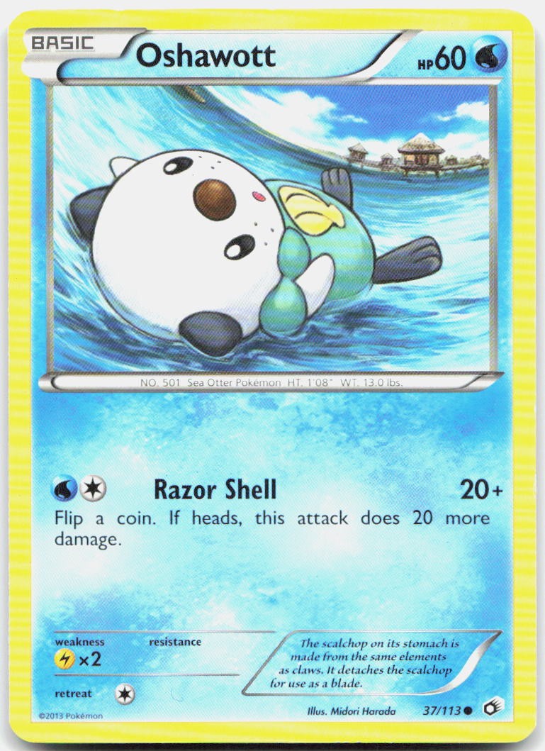 Oshawott 37/113 Common Legendary Treasures Pokemon LP