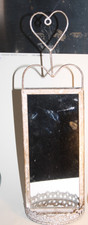 Free standing mirror in distressed style with heart loop- Lovely.