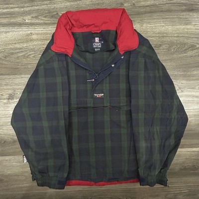 Vintage Chaps Ralph Lauren Anorak Jacket Mens XL Green Tartan