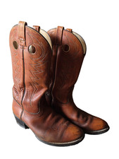 Vintage Acme Pull On Brown Cowboy Leather Boots US Men Size 10 1/2D Made In USA