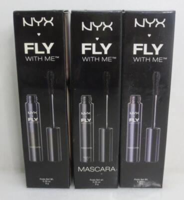 NYX PROFESSIONAL MAKEUP FLY WITH ME MASCARA FWM01 JET BLACK 0.28 OZ - SET OF 3