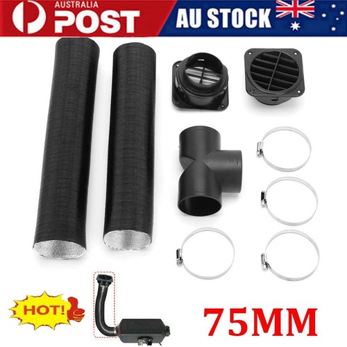 Diesel Air Parking Heater Duct Slang Diameter 42mm 60mm 75mm Lengte 80cm for W for ebasto E for berspacher Propex Zwarte Buis Slang vervangingsonderdelen (Color : 75MM