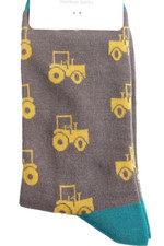MR HERON Tractor Socks 6-11 Grey Fathers Day Farm Tractors Fathers Day Gift