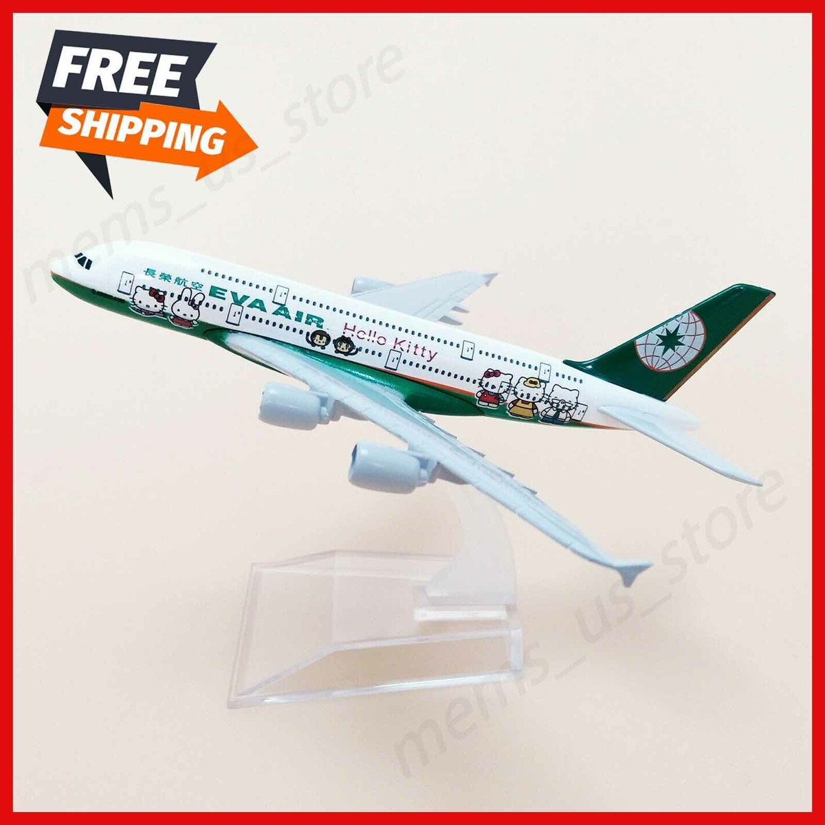 EVA Air Hello Kitty Airlines Airbus 380 A380 16cm Airplane