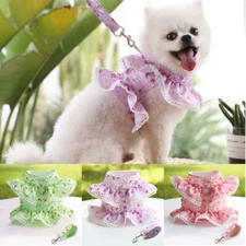 Dog Strap Cute Floral Pet Dog Chest Lead Leash Set Cat Harness Dog Vest