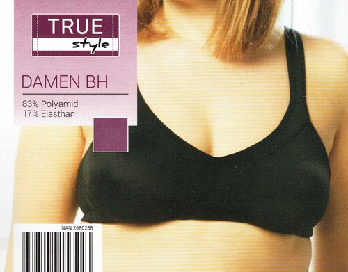 Damen BH schwarz weiß ohne Bügel Damenunterwäsche Unterbekleidung Bralette - Bild 2 von 3