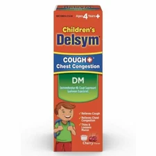 Delsym Children Cough Cold Chest Congestion Day + Night Cherry & Berry 4 oz ct