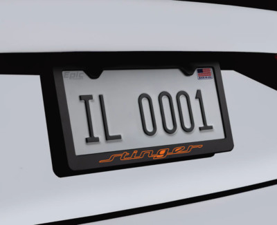 GT Line / Stinger License Plate Frame | Orange | Sport Racing | Premium Metal