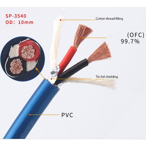 Cable de altavoz a granel de audio de 4/2 núcleos HIFI OFC de 2M/6,6 pies para amplificador reproductor de CD hágalo usted mismo - Imagen 3 de 9