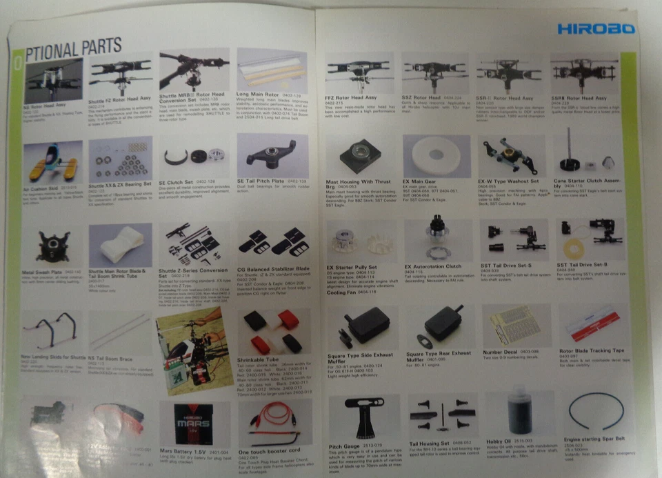 HIROBO RADIO CONTROL MODEL INDEX '91 FLYER HELICOPTERS AIRPLANES & PARTS - Image 2 of 4