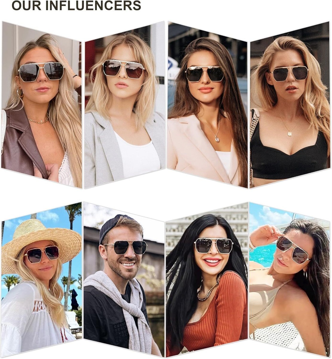 SOJOS Retro Oversized Square Polarized Sunglasses Shiny Gold  display picture 3