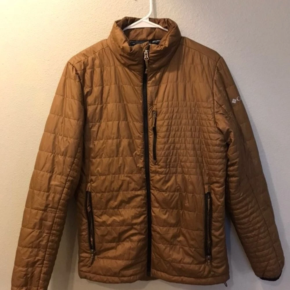Columbia Mens Small Gold Winter Puffer Jacket Coat
