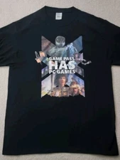 Game Pass Has PC Games Xbox T Shirt Mens Large GameStop Employee Gaming Halo