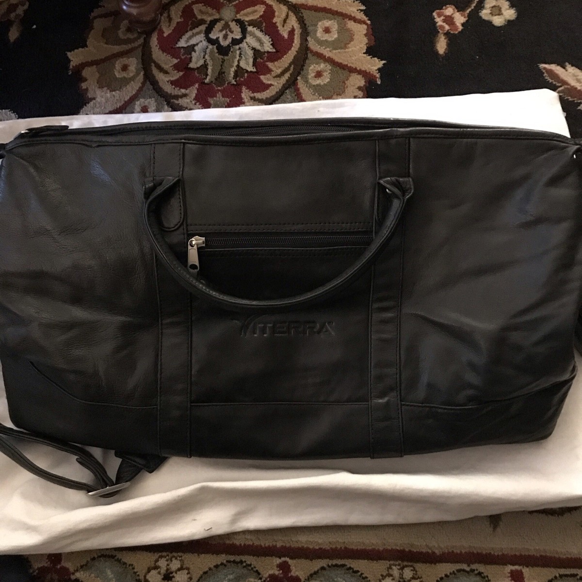 Canyon Outback Leather Duffle Bag Travel Shoulder Bag Black With Strap Canyon Outback Leather Duffle Bag Travel Shoulder Bag Black With Strap